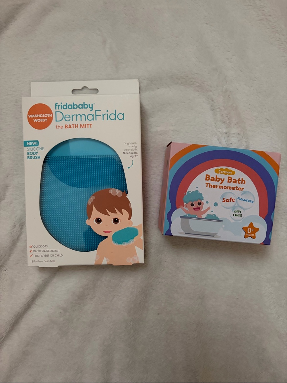 Baby Bath Set- Bath Thermometer and Mitt